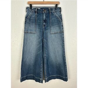 Pilcro and the Letterpress Utility High Rise Cropped Wide Leg Jeans Size 30
